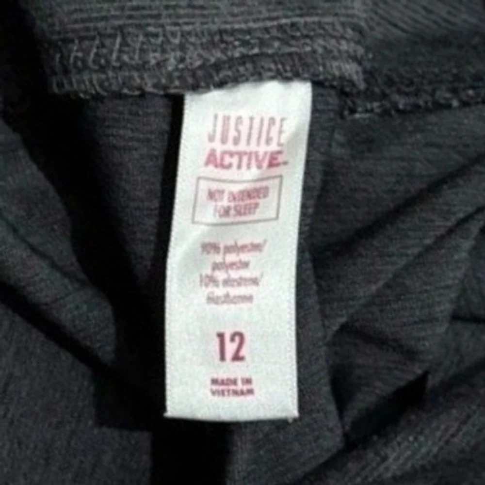 Justice‎ Active Leggings Girls Size 12 Charcoal Gray Athletic Sporty Tween Pants